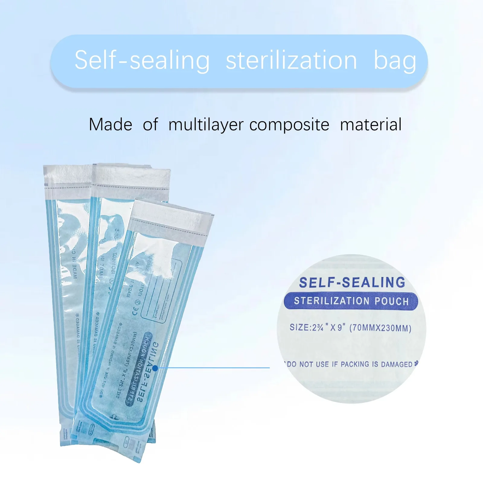 Sterilization Pouch and Autoclave Bags Heat Resistant Steam Sterilization for Dental and Oral Instruments