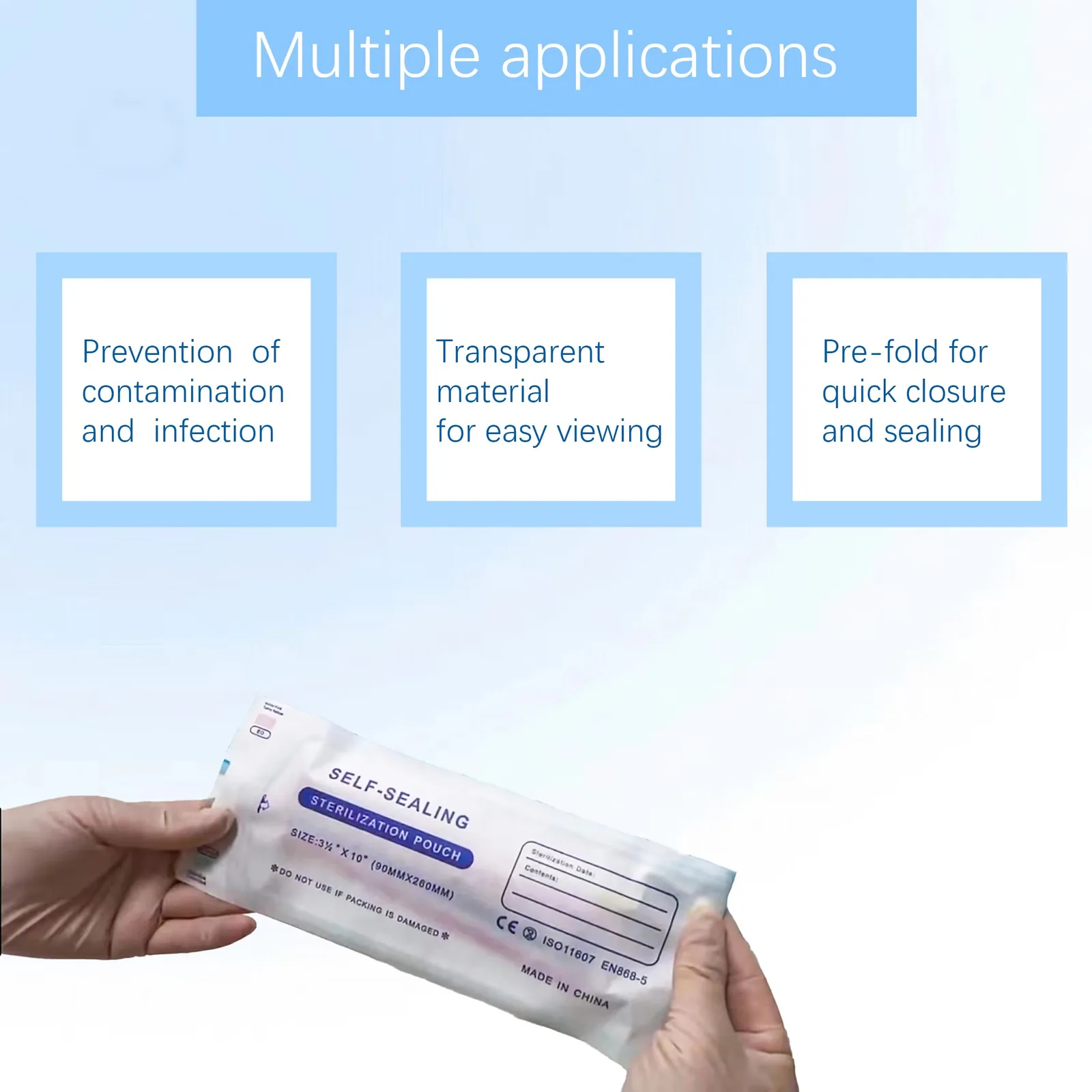 Sterilization Pouch and Autoclave Bags Heat Resistant Steam Sterilization for Dental and Oral Instruments