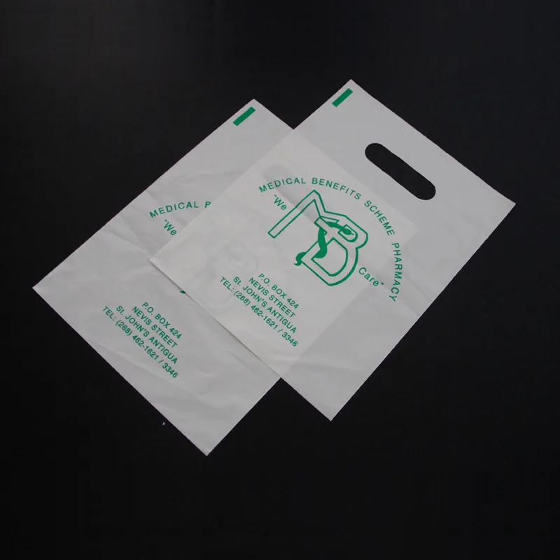 Supply Die Cut Handle Plastic Bags Die Cut Carrier Plastic Shopping Bag