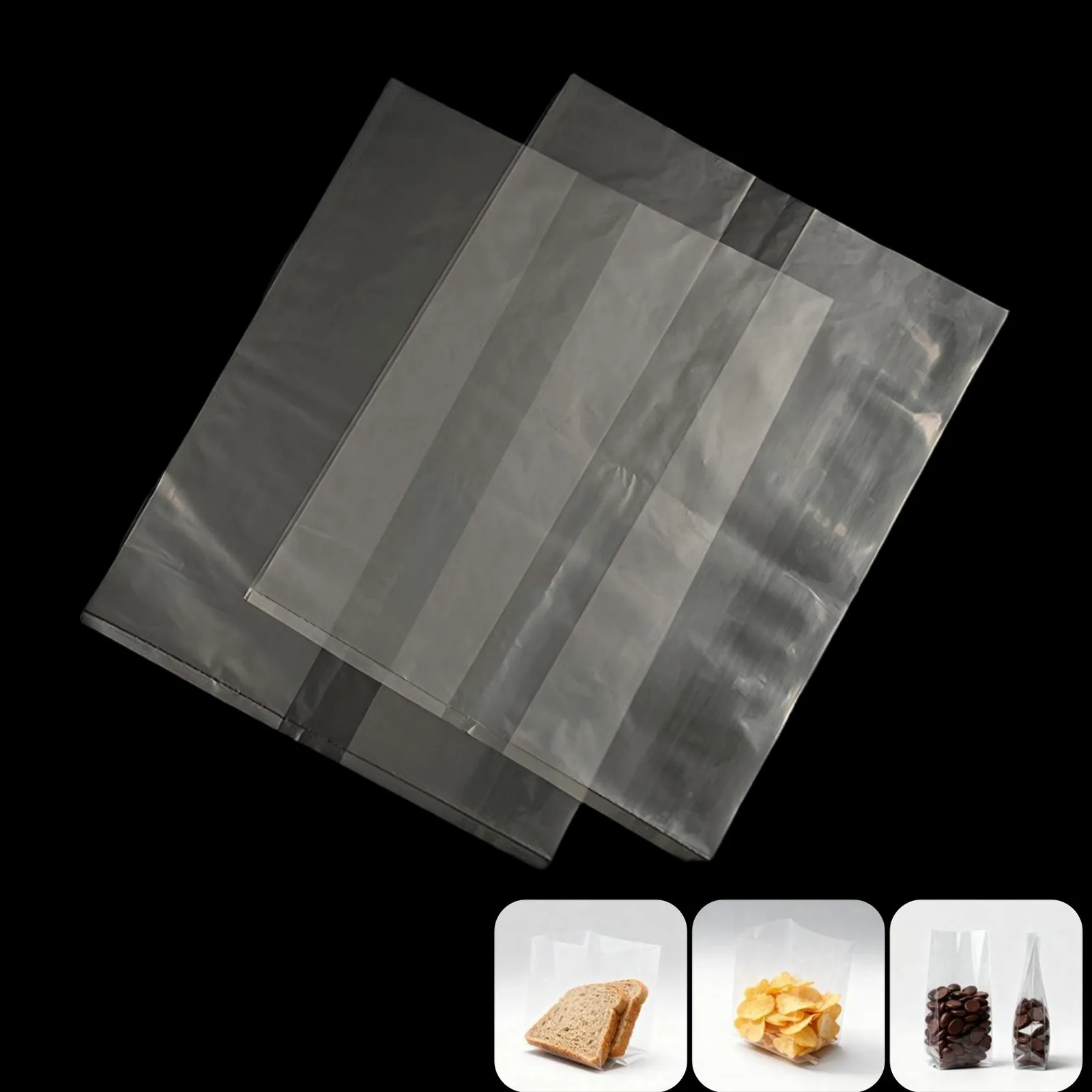 Thickened Transparent PE Square Bottom Moisture-proof Recyclable Folded Three-dimensional Flat Mouth Accordion Bag for Pet Food