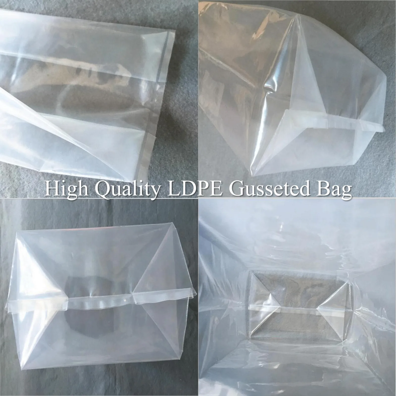 Thickened Transparent PE Square Bottom Moisture-proof Recyclable Folded Three-dimensional Flat Mouth Accordion Bag for Pet Food