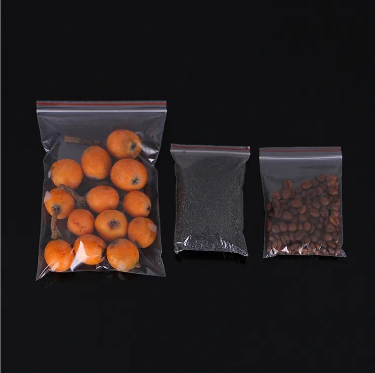 Transparent Custom Printed Single Zipper Bag Plastic Zip Self Lock Bag
