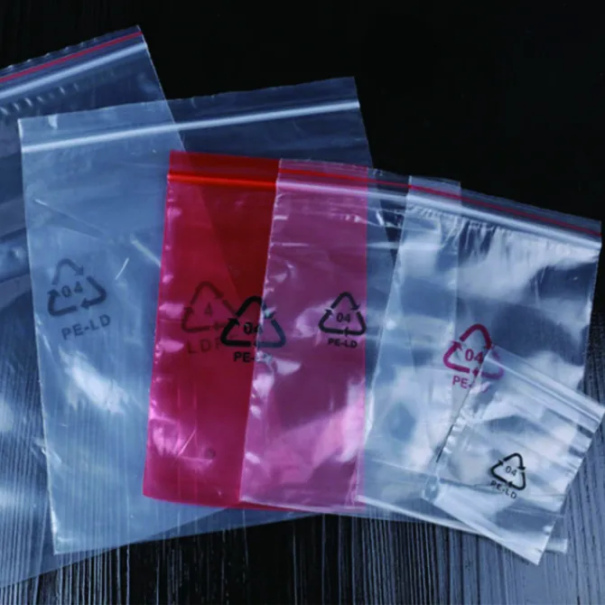 Transparent Custom Printed Single Zipper Bag Plastic Zip Self Lock Bag
