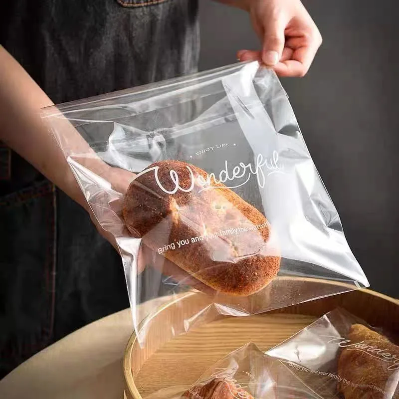 Transparent Self-sealing Self-adhesive Food Bread Toast Packaging Bags Plastic OPP Small Baking Bread Cookie Bags