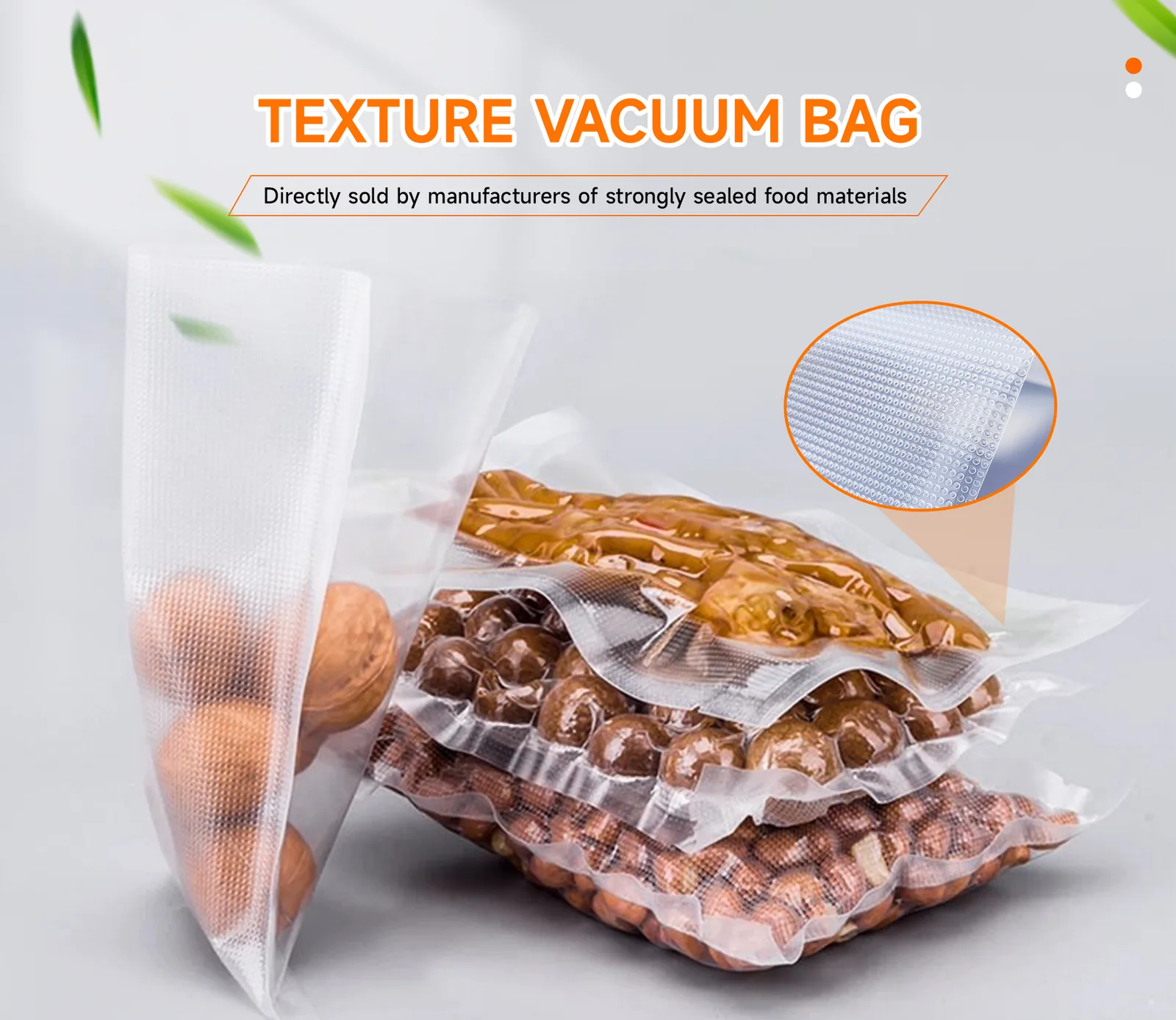 Vacuum Sealer Plastic Bag Flat Poly Bag Bread Packaging Textured Vacuum Bag Clear Plastic Food CPP
