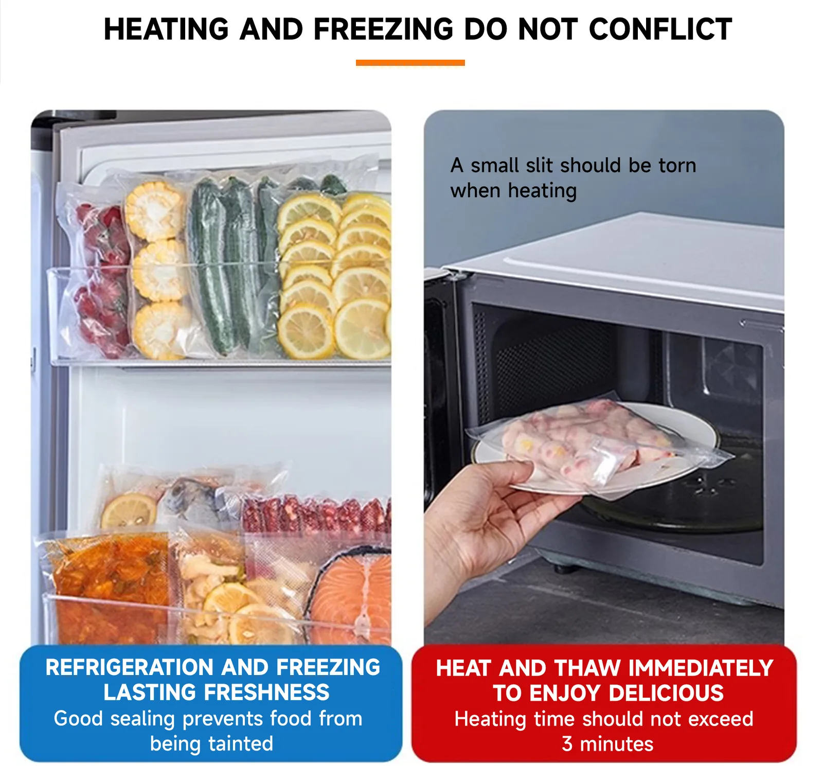 Vacuum Sealer Plastic Bag Flat Poly Bag Bread Packaging Textured Vacuum Bag Clear Plastic Food CPP