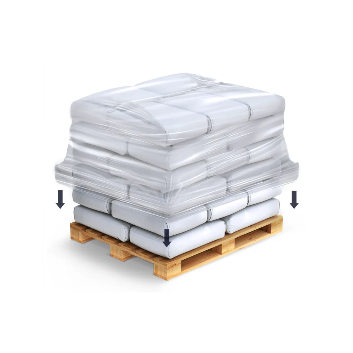 VietNam's Waterproof Stretch Hood Films Rolls LLDPE Custom Logo Pallet Protection Covering