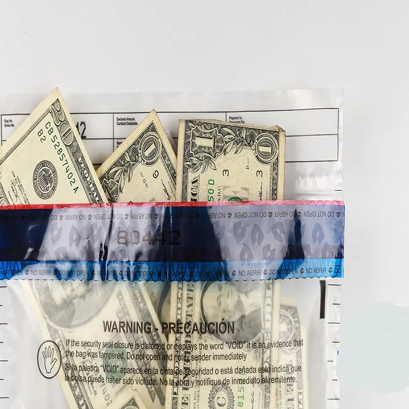Vinyl Temper Evident Safe Tamper Proof Storage Bag Plastic Evidence Security Money Coin Secure Vinyl Bags With Seals