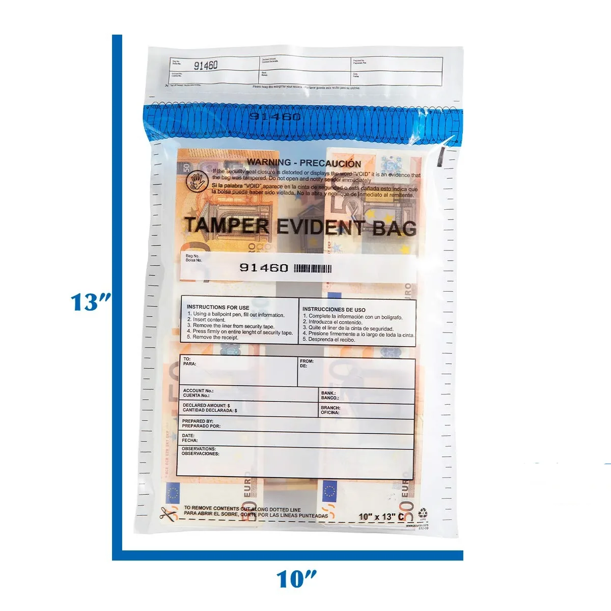 Vinyl Temper Evident Safe Tamper Proof Storage Bag Plastic Evidence Security Money Coin Secure Vinyl Bags With Seals