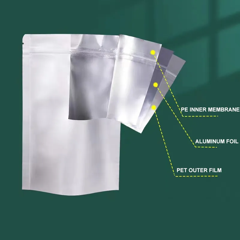 Metallised VMPET Stand-Up Zipper Pouch for Tea, Coffee & Pet Food
