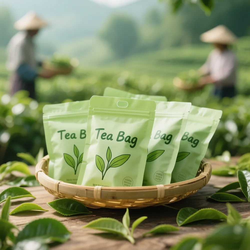 MOPP/VMPET/PE Stand-Up Pouch for Matcha, Tea Powder and Milk Powder
