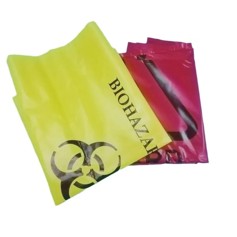 Waste Bag Sterilized Yellow Red Flat-Mouth Biohazardous for Medical Use