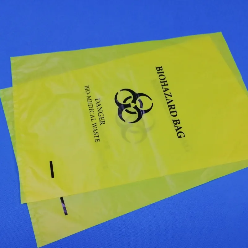 Waste Bag Sterilized Yellow Red Flat-Mouth Biohazardous for Medical Use