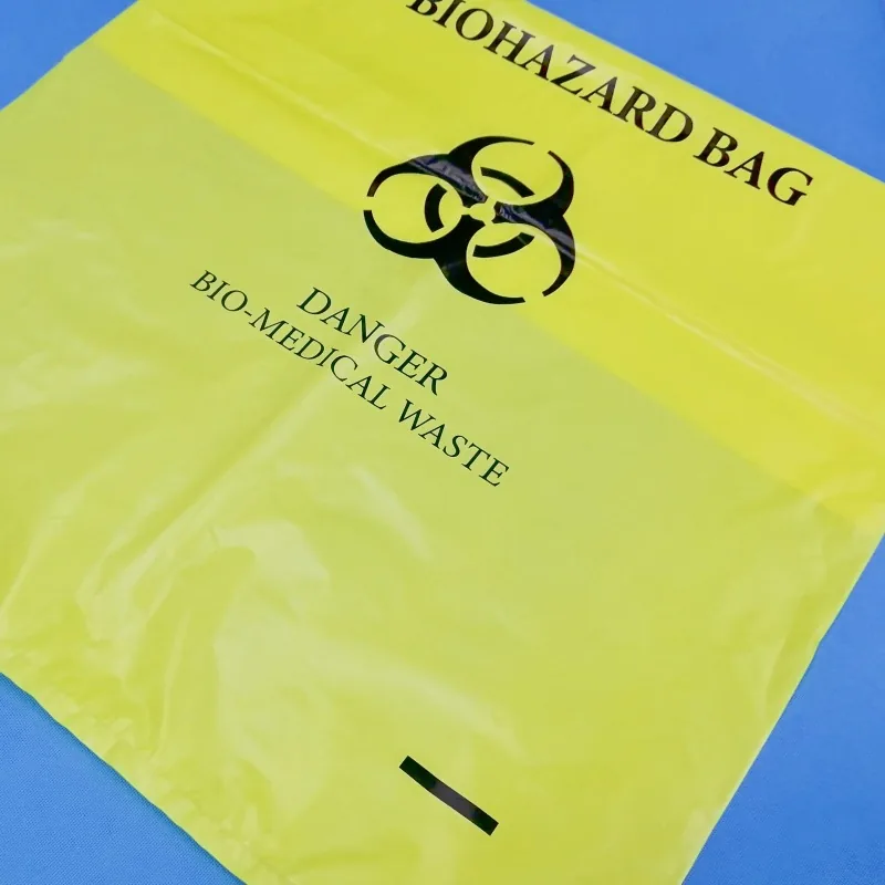 Waste Bag Sterilized Yellow Red Flat-Mouth Biohazardous for Medical Use