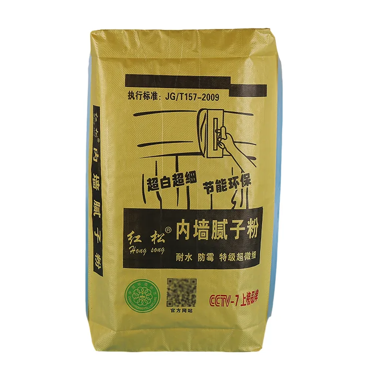 Waterproof Industrial Building Cement Putty Powder Square Bottom Custom Packaging Valve Bag