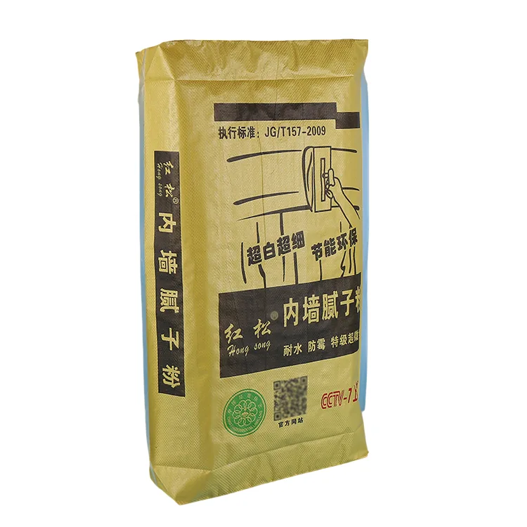 Waterproof Industrial Building Cement Putty Powder Square Bottom Custom Packaging Valve Bag