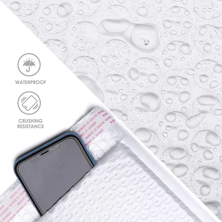 White Matte Bubble Mailing Bags, Durable Heavy Duty Poly Bubble Mailers