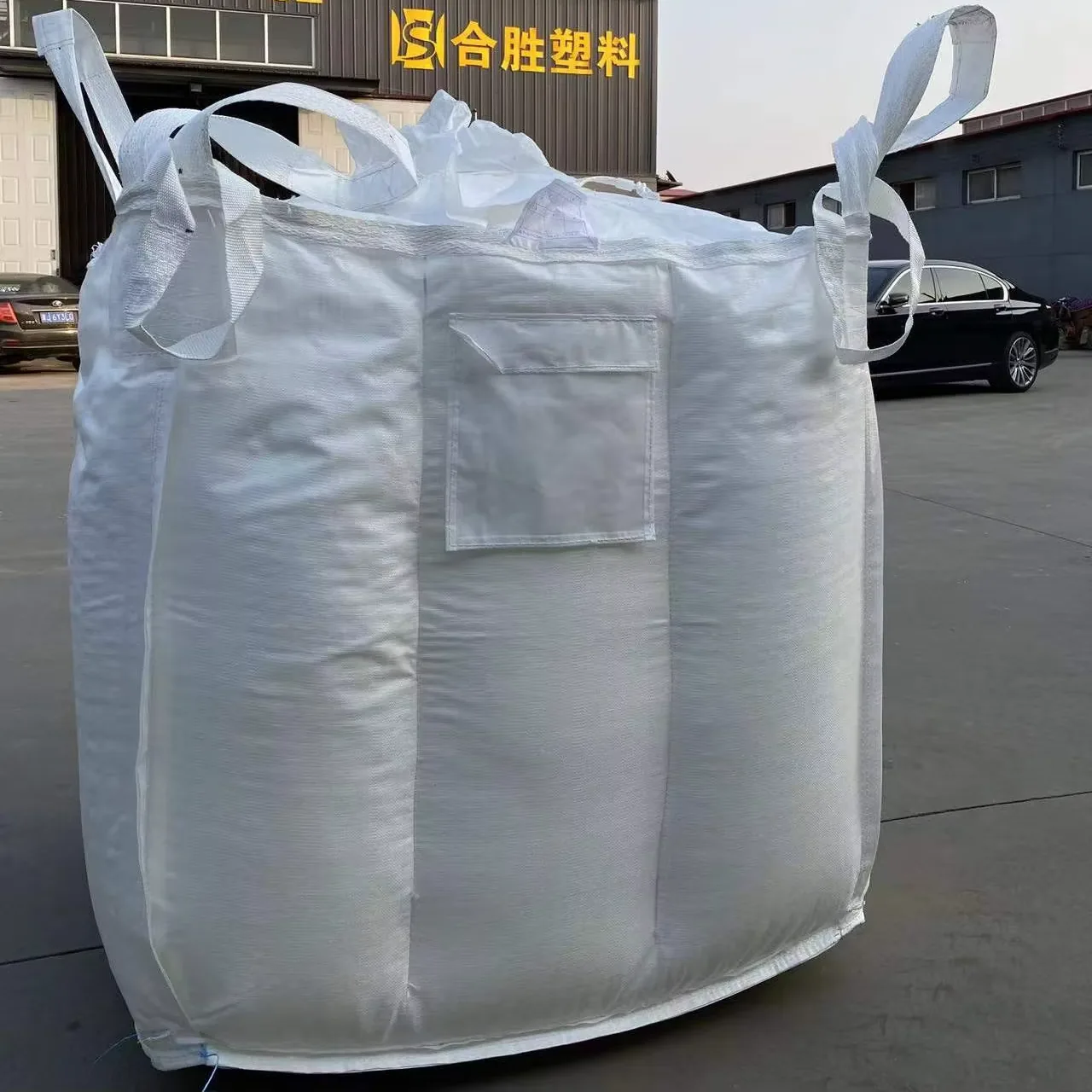 White Standard 1 Ton Virgin PP Lightweight Transit FIBC Jumbo Bag with 4 Lifting Loops for Cargo and Resin Pellets