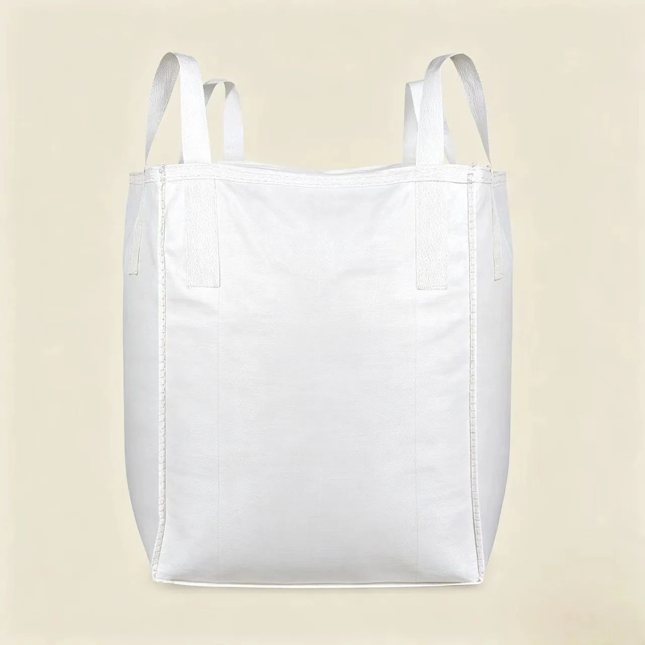 White Standard 1 Ton Virgin PP Lightweight Transit FIBC Jumbo Bag with 4 Lifting Loops for Cargo and Resin Pellets