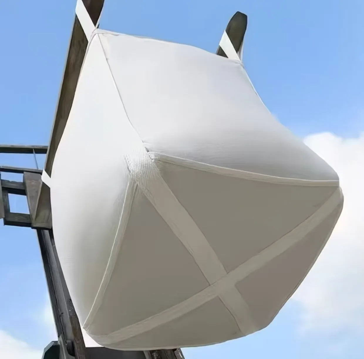 White Standard 1 Ton Virgin PP Lightweight Transit FIBC Jumbo Bag with 4 Lifting Loops for Cargo and Resin Pellets