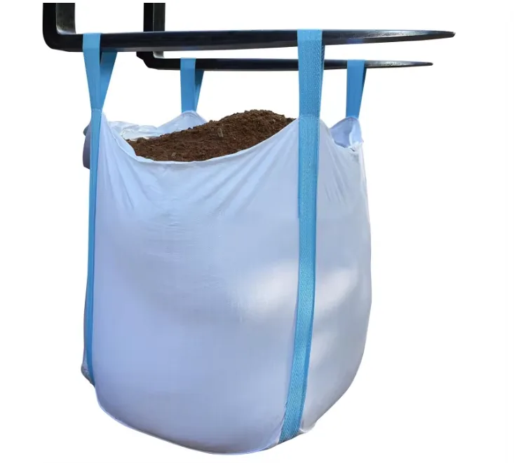 White Standard 1 Ton Virgin PP Lightweight Transit FIBC Jumbo Bag with 4 Lifting Loops for Cargo and Resin Pellets