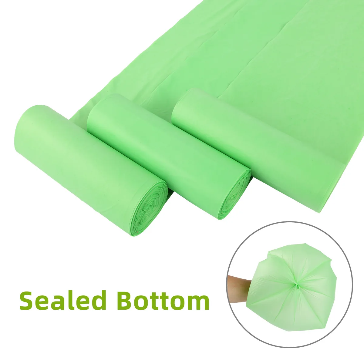 XH20260131-02 Corn Starch-Based Biodegradable Compostable Thickened Household Kitchen Toilet Flat Trash Bags