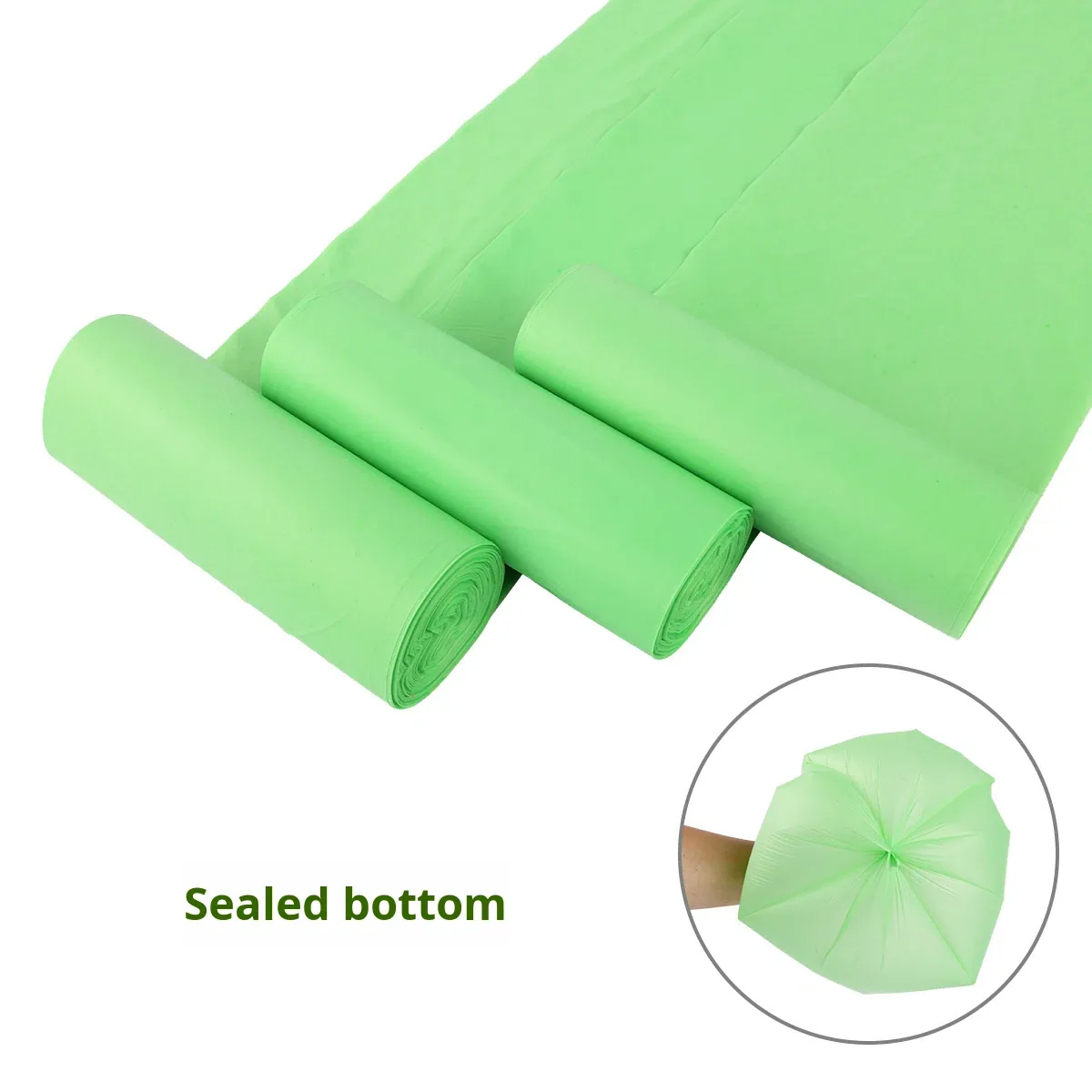 XH20260131-02 Corn Starch-Based Biodegradable Compostable Thickened Household Kitchen Toilet Flat Trash Bags