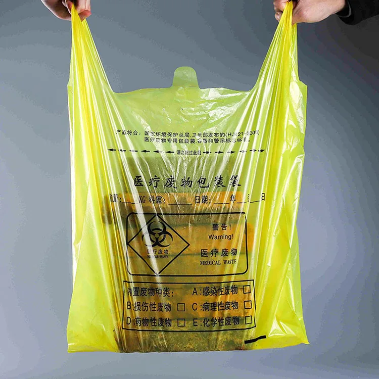 Yellow Customized Autoclave Wholesales Plastic Bag Biohazard Garbage Bag Medical Waste Bag for Hospital Clinic