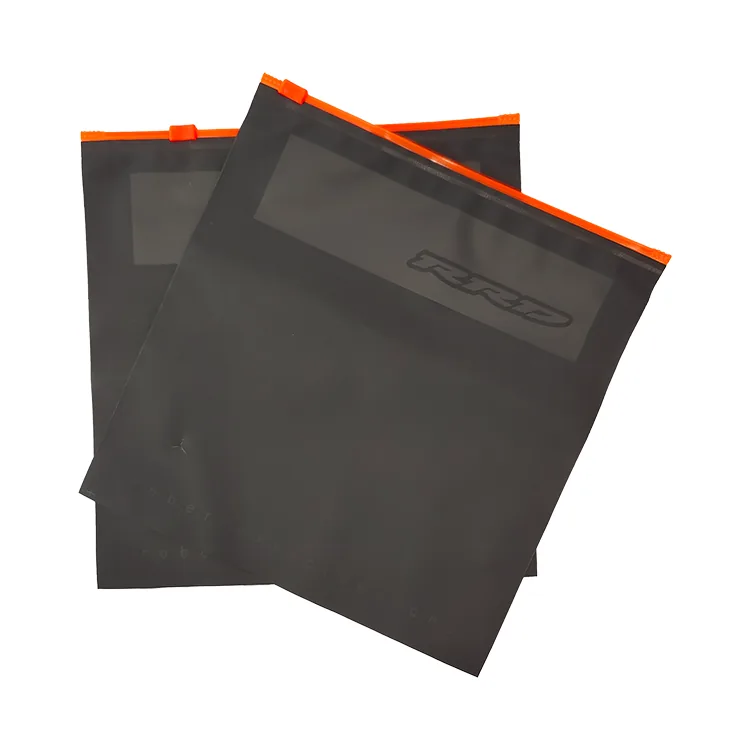 Zip Lock Custom Printed Black CPE Jewelry Frosted Plastic Bag with Slider Zipper Frosted Zipper Poly Bag With Your Logo